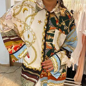 Zara Oversized Horoscope Button Down